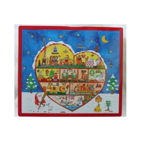 YOKU MOKU 2008 Christmas Tin Heart Shaped House - Picture 1 of 8